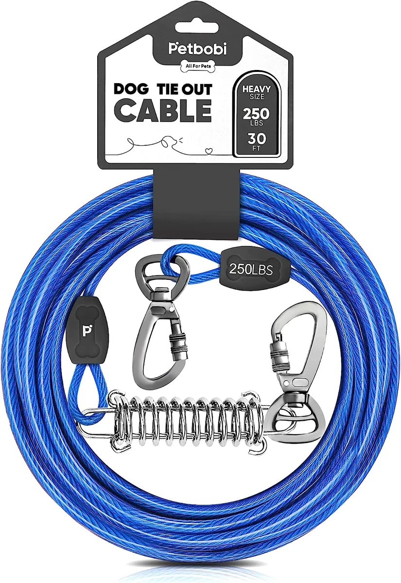 Dog Tie Out Cable 30FT Dog Tether for Yard Camping No Tangle