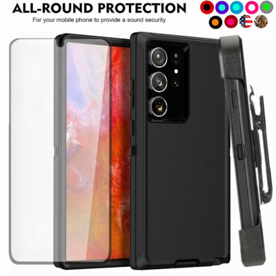 For Samsung Galaxy Note 20 / 20 Ultra Shockproof Defender Case W/Clip + Screen