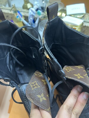Louis Vuitton Laureate Black Monogram Platform Desert Boots (Size