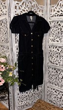 womens dark jean button up dress medium