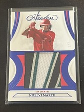 Noelvi Marte RC (#'d 1/7) 2022 Panini Flawless Blue 4 Color Jersey Patch #P-NM
