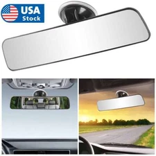 Car Interior Mirror View Rear Wide Flat Cup Suction Universal Angle Adjustable