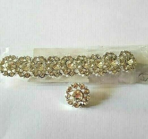 CraftbuddyUS DB5 10 Stück 14 mm Runde Silber Blume Knöpfe Facettiert Kristall Diamanten  - Bild 3 von 4