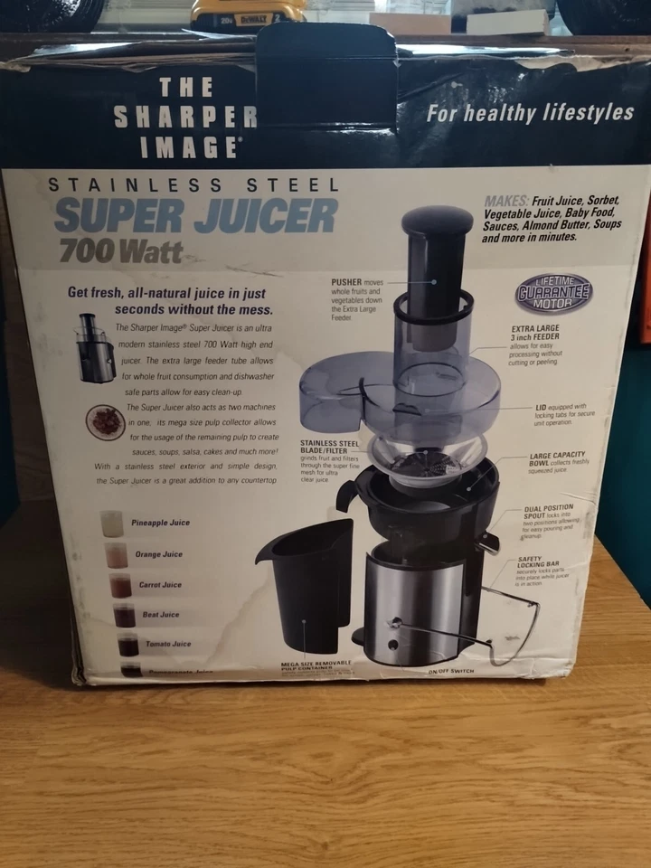 The Sharper Image Super Juicer 700 vatios acero inoxidable/totalmente nuevo/8021SI Foto 4 de 4