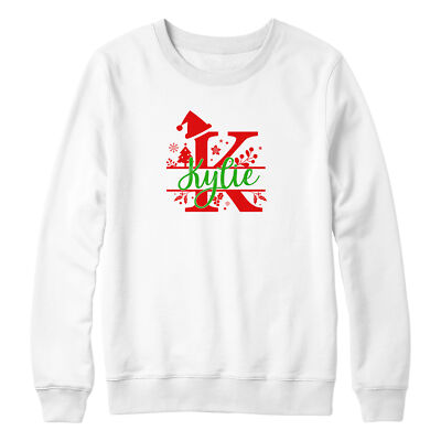 Personalisiertes Weihnachts-Sweatshirt für Kinder Initial Weihnachten Pullover Tag Feiertag Cu...