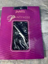 Vtg NWT Frederick's of Hollywood S Black Spider-print nylon stockings - NK