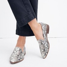 Madewell The Frances Leather Loafer slip on Stamped Snake classic old money 7M