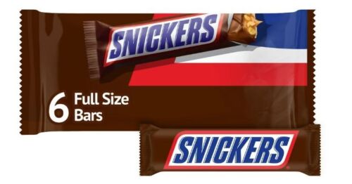 Snickers Full Size Chocolate Candy Bars - 11.16 oz (6 Pack)