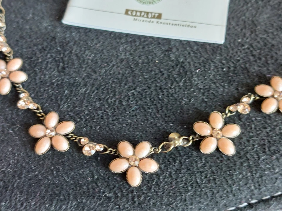 Konplott Kette Halskette Collier Ovaly hell beige peach - Bild 2 von 4