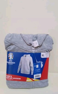 Men's Zip Up Hoodie Grey Size XL 46/48 UEFA EURO2024