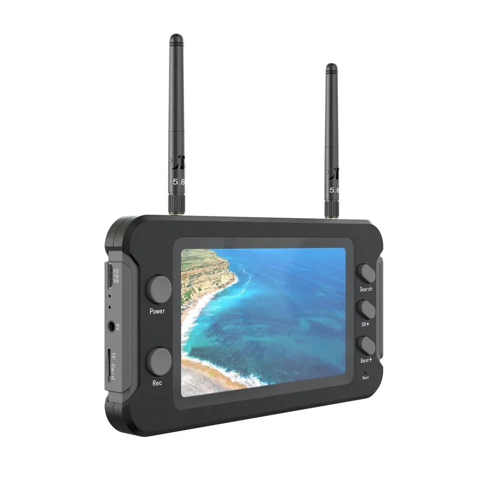 5.8G FPV Monitor DVR 40CH 4.3 Inch LCD Display 16:9 NTSC/PAL For RC FPV Drone - Image 3 of 4