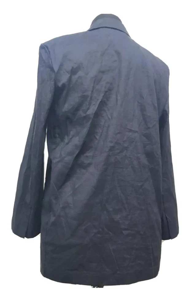 Theory Casual Blazer Ul Eco In Stretch Linen NAVY SIZE USA 6/UK 10 REF CL5 - Image 3 of 4