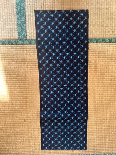 Japanese Kasuri Indigo Cotton Fabric Vintage Textile Remnant 57in Boro Sashiko A - Picture 8 of 11