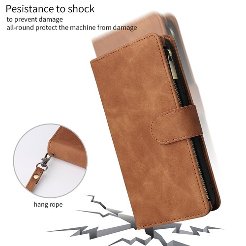 Zipper Flip Wallet Leather Card Case Cover For iPhone 14 13 12Pro 11 XR 7 8 Plus - Picture 32 of 36