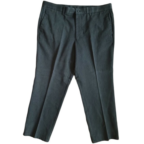 Mens Gray Dress Pants Flat Front Uncuffed Waistband Docker Individual