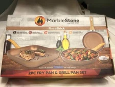 Marblestone by Eco-Chef 3 pc Fry & Grill pan set Induction Stainless Steel Oven
