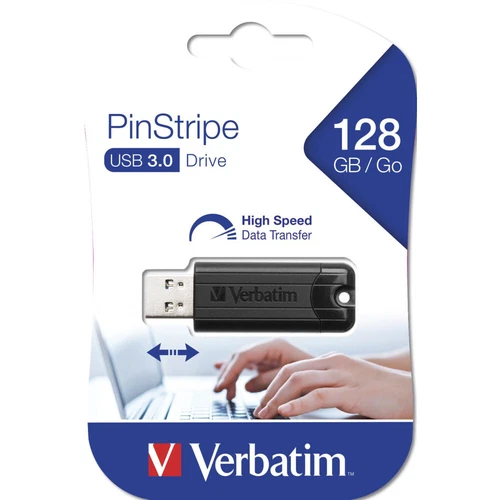 Verbatim USB-Stick PinStripe 128GB Schwarz USB 3.0