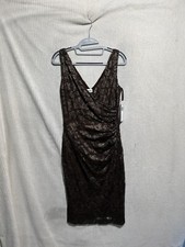 NWT Ralph Lauren Dress 6 Golden Brown Gold Shimmer Stretch lined $170