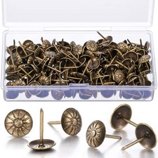 200 Pcs 7/16" Antique Brass Upholstery Tacks for Furniture DIY