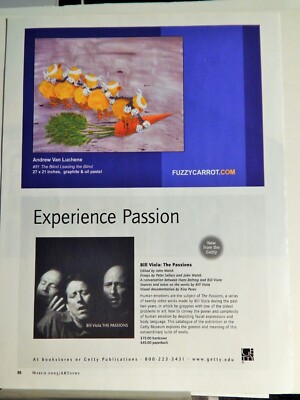 ANDREW VAN LUCHENE / BILL VIOLA  ART PIECES ORIG VTG 2003 ADVERTISEMENT,