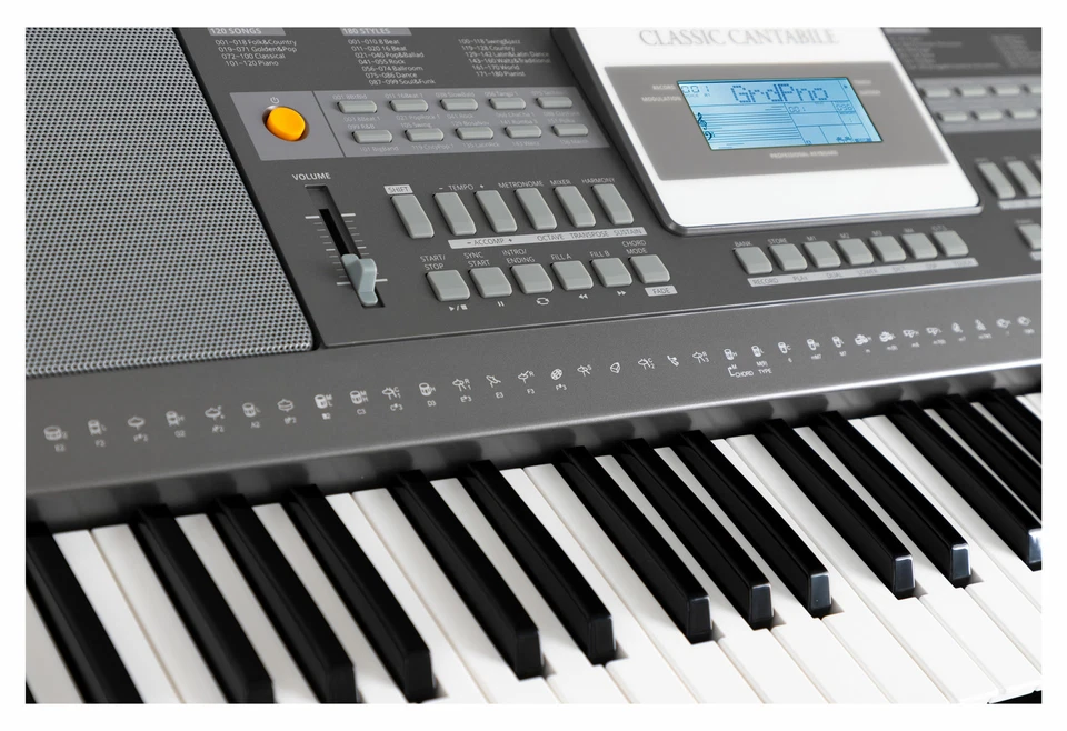 Keyboard 61 Tasten Digital Piano Sounds Rhythmen Lernfunktion Musik USB LCD grau - Bild 4 von 4