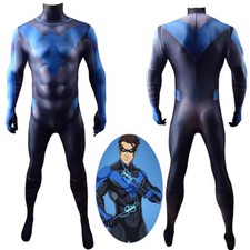 Nightwing Dick Grayson Costume Cosplay Jumpsuit Adult Kid