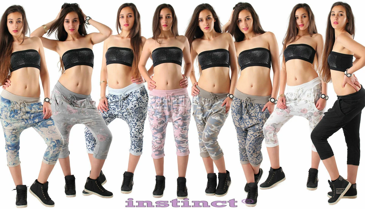 Pantaloncini donna pinocchietto 3 4 cavallo basso shorts capri harem S5016