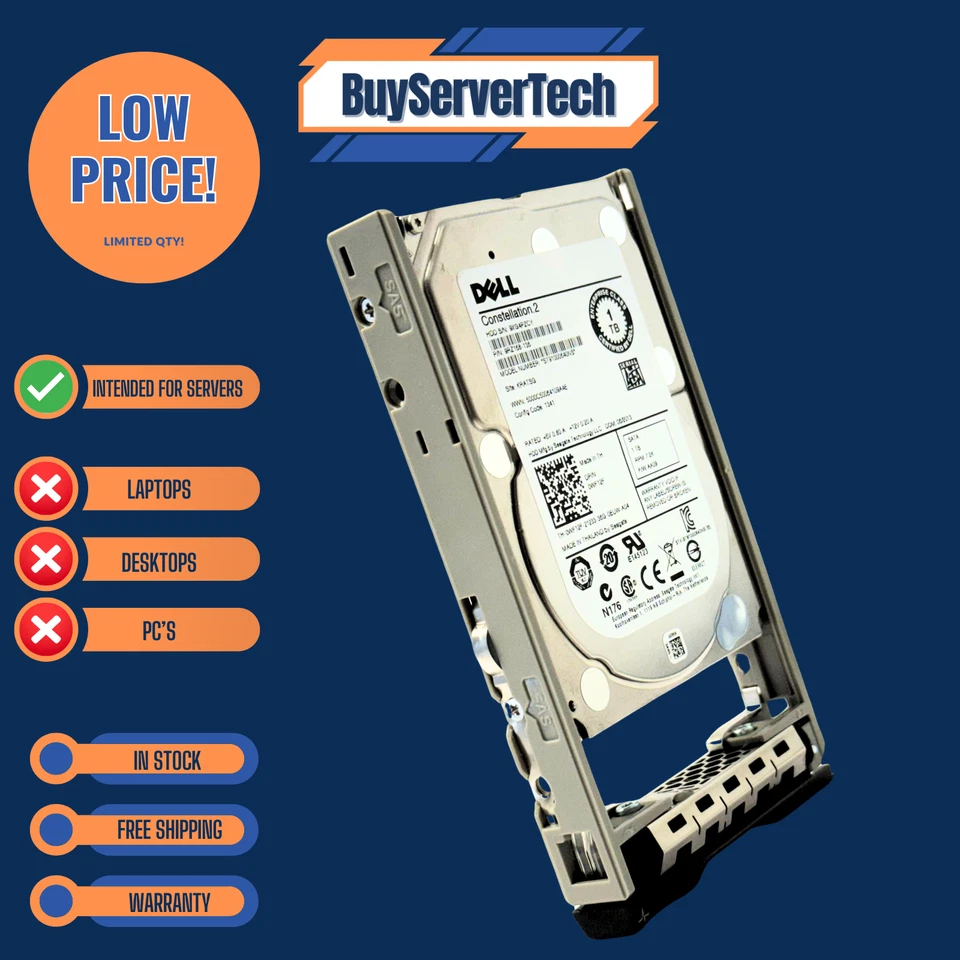 Dell 0WF12F 1TB 7200RPM SATA 2.5" 6Gb/s HDD R610 R620 R630 R710 R720 R730 New - Image 3 of 4