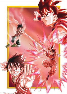 Sticker Poster Manga Dragon Ball Z One Piece Sangoku