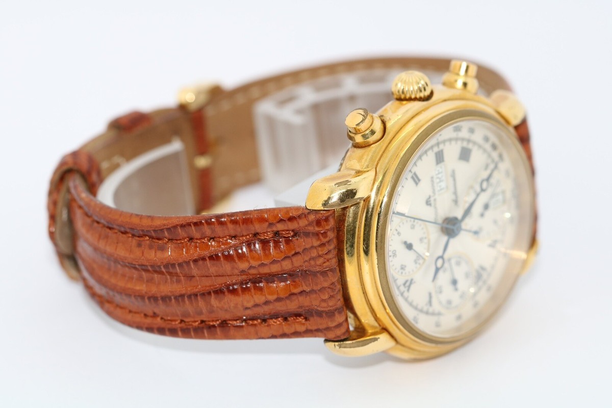 Maurice Lacroix Croneo Day Date Chronograph Herrenuhr Leder Ref 