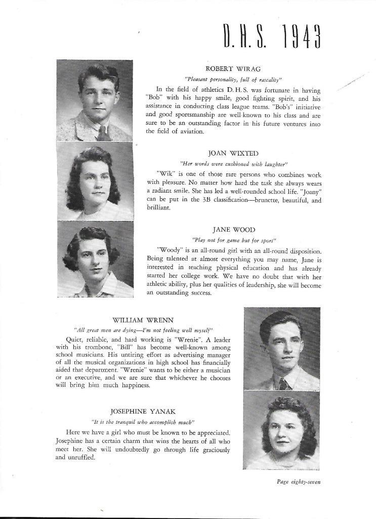 1943 DANBURY HIGH SCHOOL YEARBOOK, REFLECTIONS, DANBURY, CONNECTICUT eBay