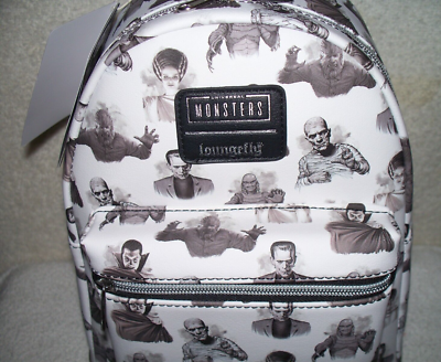LOUNGEFLY UNIVERSAL MONSTERS MINI BACKPACK NWT DRACULA MUMMY  display picture 2