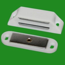 10x White Magnetic Heavy Duty Catches, Cupboard Cabinet Door Wardrobe, 6kg Pull