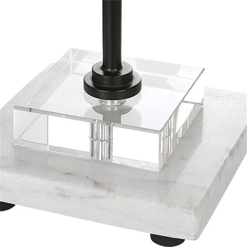 Uttermost Ciara Sleek and Simple Metal Buffet Lamp in White/Satin Black - Picture 4 of 8