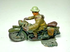 ELASTOLIN LINEOL & HAUSSER MOTORCYCLE w/ DRIVER - TIN LITHO WHEELS