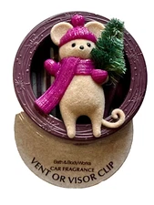 Bath & Body Works Car Fragrance Vent Visor Clip Christmas Nora the Mouse Tree