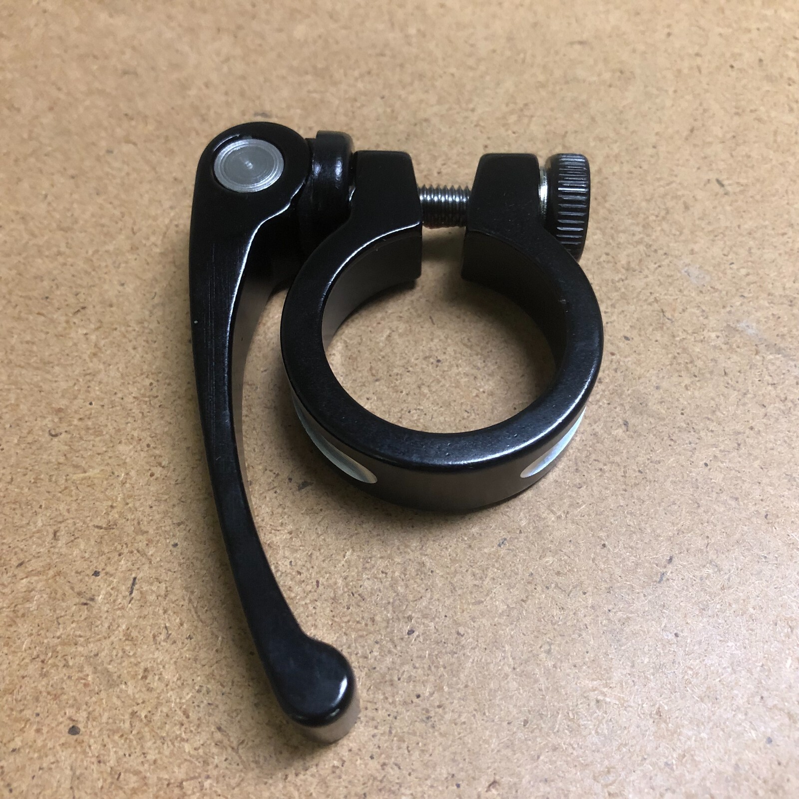 New Alloy Bicycle Seat Post Clamp W/Long Quick Release Lever Varies Sizes Black