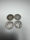 Lot Of 4 Mercury Dimes