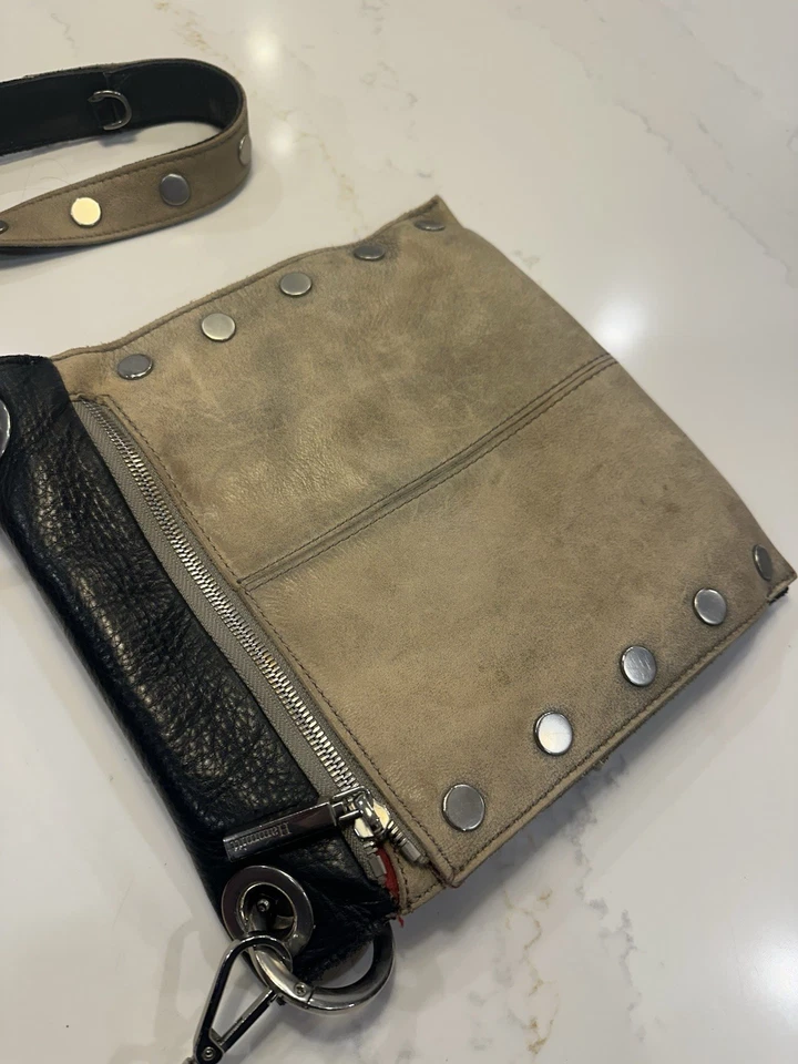 Hammitt Montana Reversible Black & Pewter Leather Messenger  - Image 3 of 4