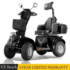 800W 4-Wheel Heavy Duty Electric Mobility Scooter for Seniors  Adults 500lbs US