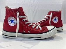 Vintage 80s Converse All-Star High Top Red Canvas Sneakers Size 10 Made in USA