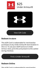 Under Armour Gift Card ($25 Digital)
