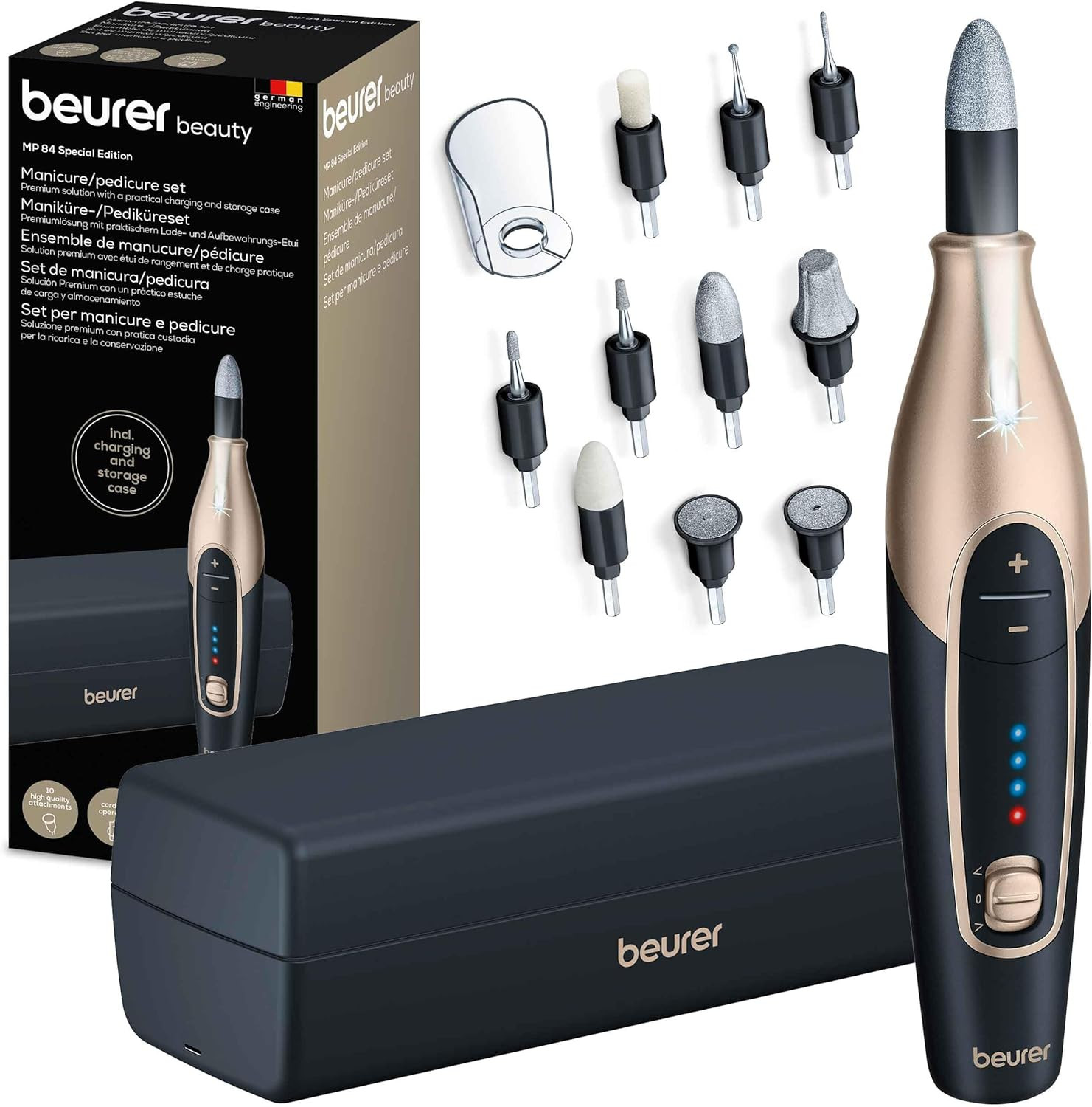 Beurer MP 84 Special Edition: Lima Elettrica Unghie con Batteria 10 Accessori