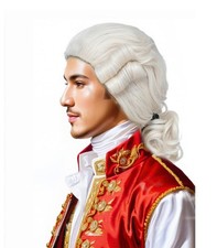 Judge Colonial Wig Men or Women Long Wave Mens George Washington Cosplay Curl...