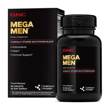 GNC Mega Men Multivitamin Caplets, Clinically Proven to Feel Better, Immune