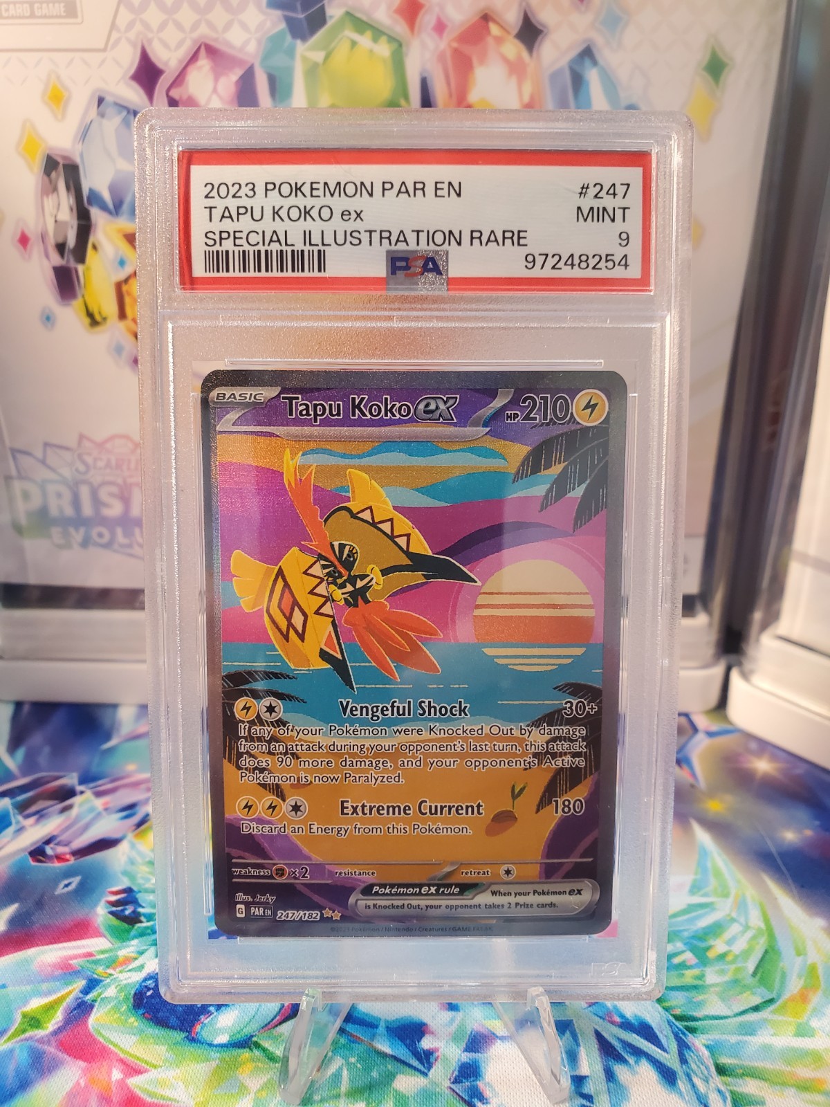 Pokemon TCG Paradox Rift #247 Tapu Koko ex Special Illus. Rare - MINT PSA 9