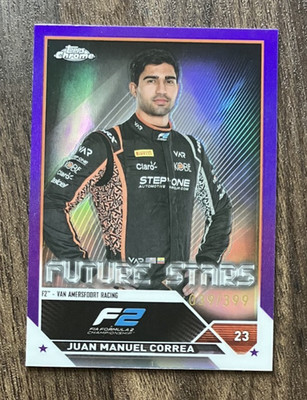 039/399 Purple Juan Manuel Correa #91 - 2023 Topps Chrome Formula 1 F1 F2 - NM