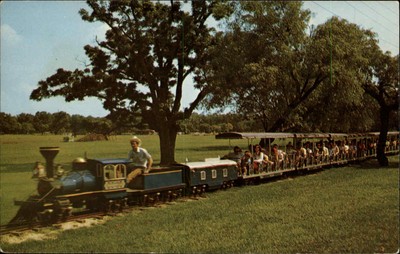 San Antonio TX Brackenridge Eagle Miniature RR Park 1950s-60s Vintage Postcard