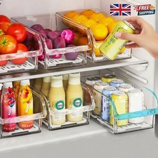 Clear Fridge Organizer Bins – Refrigerator Storage Containers for Food & Drinks
