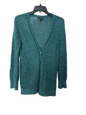 J CREW KID MOHAIR CARDIGAN SWEATER SHEER KNIT GREEN Size Small #KL14-8